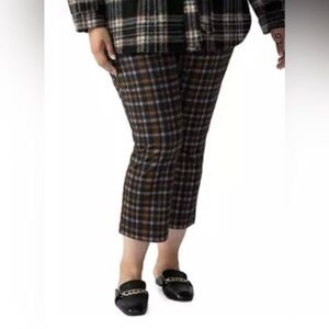 Sanctuary Carnaby Kick Cropped Pants Pull-On Plaid 2X